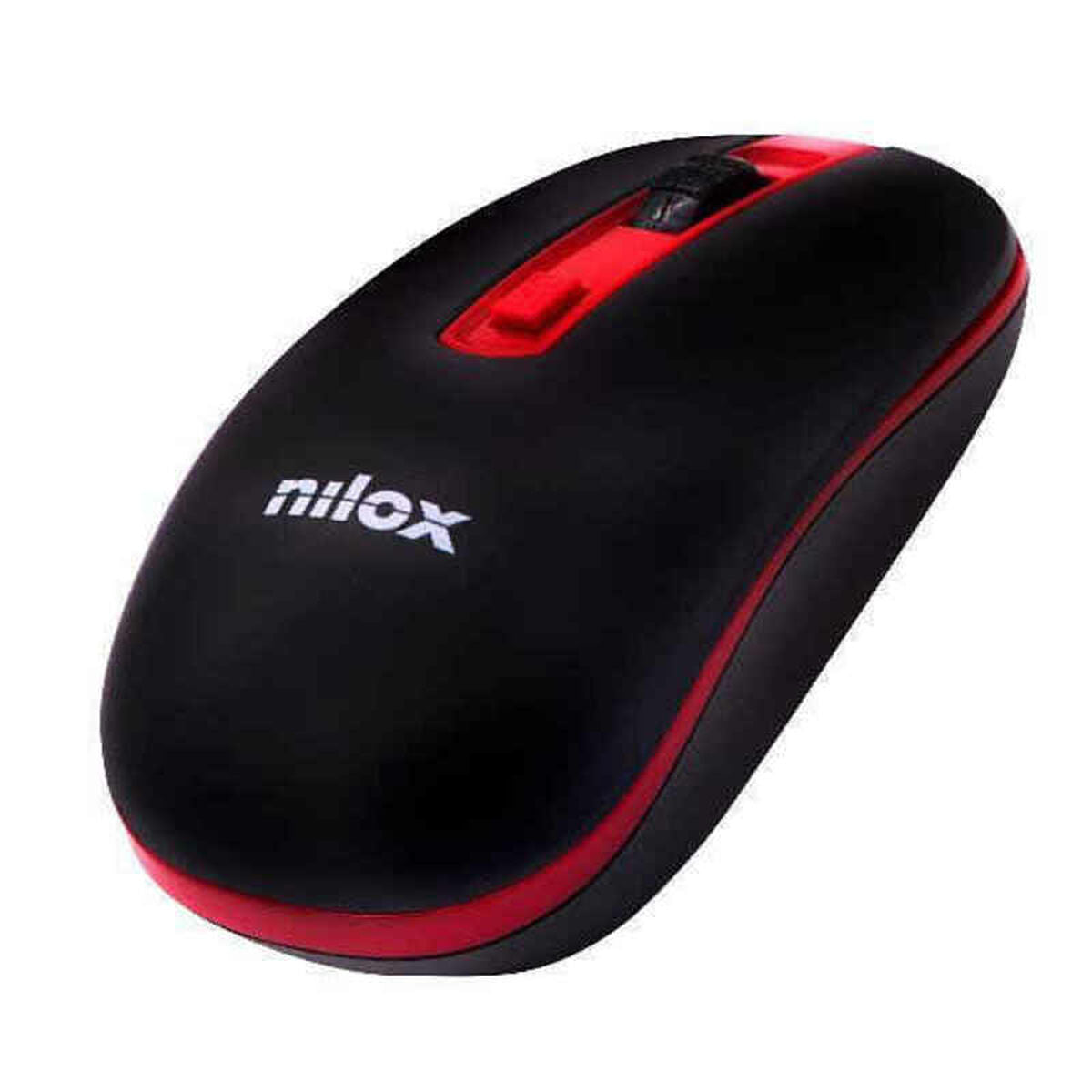 Schnurlose Mouse Nilox NXMOWI2002 1000 DPI Schwarz Schwarz/Rot